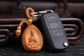 Sculpture en bois pendentif porte-clés, porte-clés de voiture, sculpture sur bois bouddha 4.2cm*3.4cm - shk06 