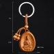 Sculpture en bois pendentif porte-clés, porte-clés de voiture, sculpture sur bois bouddha 4.2cm*3.4cm - shk06 