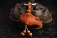 Sculpture en bois pendentif porte-clés, porte-clés de voiture, sculpture sur bois poisson 3.5cm*5.0cm - ltk32 