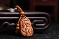Sculpture en bois pendentif porte-clés, porte-clés de voiture, sculpture sur bois singe zodiac 3.9cm*2.6cm - sxk09 