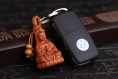 Sculpture en bois pendentif porte-clés, porte-clés de voiture, sculpture sur bois guanyin 4.2cm*3.1cm - ltk09 