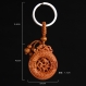 Sculpture en bois pendentif porte-clés, porte-clés de voiture, sculpture sur bois dragon phénix 4.6cm*3.7cm - ltk18 