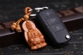 Sculpture en bois pendentif porte-clés, porte-clés de voiture, sculpture sur bois guanyin 5.0cm*2.9cm - pmk25 