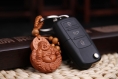 Pendentif peach porte-clés, porte-clés de voiture, sculpture sur bois pendentif bouddha 4.2cm*3.5cm - pmk11 