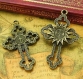 5 breloques en laiton antique charms croix , pendentifs croix 52x33mm ch0456 