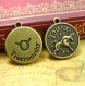 10 breloques charms bronze antique taurus zodiac taureau charms 18x18mm de ch1072 