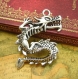 5 breloques charms silver dragon chinese dragon 50x40mm ch1304 