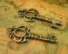 10 breloques en bronze antique skeleton key charms 43x17mm ch0102 
