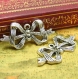 10 breloques antique papillon argent noeud charms 30x15mm ch1011 