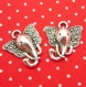 20 breloques antique silver elephant charms 16x15mm ch0958 