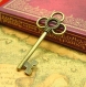5 breloques charms skeleton key antique bronze pendentifs clés 54x23mm de ch0860 