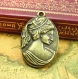 5 breloques en bronze antique lady charms 28x20mm ch0766 