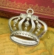 3 breloques antique silver crown charms 48x45mm ch1518 