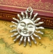 5 breloques argent antique soleil charms sun pendentifs 30mm ch0742 