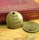 10 breloques en bronze " vivre votre rêve " tags charms ch1280 20x20mm 