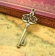10 breloques en bronze antique skeleton key charms 45x16mm ch0751 