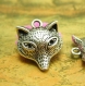 10 breloques antique silver fox charms 16x15mm ch1656 