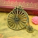5 breloques bronze antique penny farthing charms vélo ch0161 