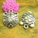 10 breloques antique silver tiger charms 15x14mm ch1689 
