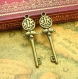 10 breloques en bronze antique clé ch0517 charms de 40x11mm 