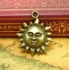 10 breloques en bronze antique sun charms 18mm ch0802 