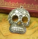 2 breloques antique silver skull mask 51x40mm ch1513 skull métal 