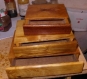 3 boites en forme de livres merisier tiroir en chêne façade en ronce de peuplier 