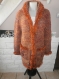 Veste réalisé au crochet dans une belle laine toute douce,un beau dégradé orangé et de fil poil de couleur 