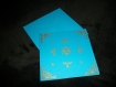 Carte et enveloppe bleue et or, avec stickers dorés 
