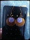 Boucles d'oreille émaillé violet et bronze 