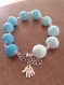 Bracelet perles polymere dégradé de turquoise 