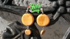Boucles d'oreilles géométriques oranges (ronds) 