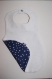 Bavoir bébé bleu nuit / gris motif étoiles - 6-18 mois - personnalisable