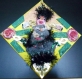 La fille rigolote-tableau abstrait collage technique mixte décoratifs-20x20cm 