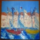 42.tableau peinture-le port de pêche à saint tropez !!!tableaux de peinture à l'huile.art contemporain 