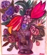 40.tableau peinture-vase transparence sur carton a l'huile format 50x65 .tableau en parfait état. original,signé, mis 