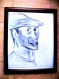 Portrait au crayon de l'homme.tableau dessin au crayon. 