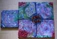 32.tableau peinture-5 toiles-composition florale originale la reine rose- peinture réalisées avec d'une technique mixte !!!art contemporain 