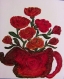 24.tableau peinture-cafetière au bouquets de roses !!!tableaux de peinture à l'huile.art contemporain 