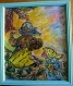 15.tableau peinture-grand-mère cueillant des pommes pour sa petite fille.tableau en parfait état. original,signé, mis en vente par l’artiste. tableau 