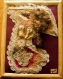 La femme en dentelle!!! compositions et créations,collage sur mémo réalisées avec des sables et dentelle.tableau en parfait état. original,signé, mis 