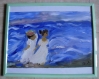 10.tableau peinture-deux filles - sur la plage !!!tableaux de peinture à l'huile.art contemporain 