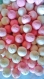 150g-176 perles de papier ovales roses et blanches 