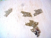 Paillettes métal plastique avec le texte 5~7 cm argenté -20g 
