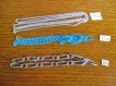 Chaines chaînette / petite chaîne argentée et bleu cordon mixte 