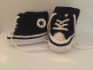 Chaussons type converse noirs/blancs