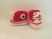 Chaussons type converse rouges/blancs