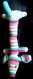 Doudou chien "teckel " en coton et couleurs arc en ciel tout long réalisé à la main au crochet 