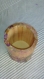 Pot à crayons en bois rondes décorée avec de technique à serviettes 