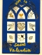Carte de saint valentin le 14 février vive la saint valentin contours de coeurs + enveloppe en pièce unique. 